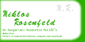 miklos rosenfeld business card